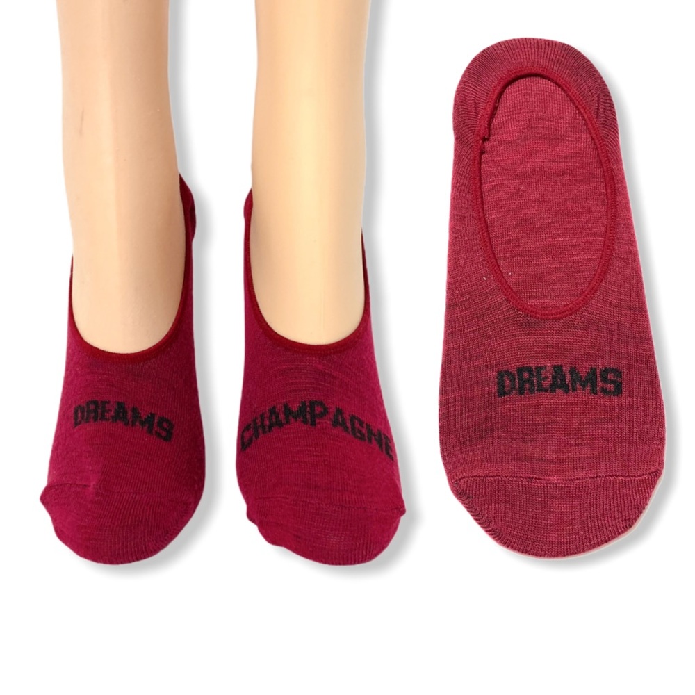 ❣️3/$15❣️ “DREAMS” No Show Socks in Burgundy